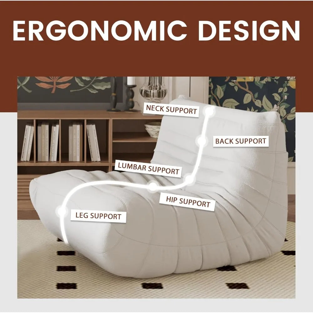 Bean Bag Chair for Adults Fireside Chair Lazy Floor Sofa Couch Big Beanbag Chairs,Corner Chair Sofa for Living Room Salon Office