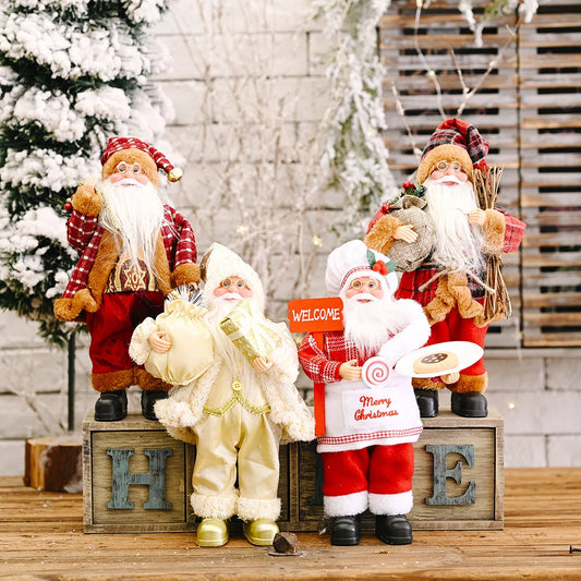 2024 Xmas Decor for Home Navidad Party Ornaments Christmas Ornaments Santa Claus Doll with Gift Bags