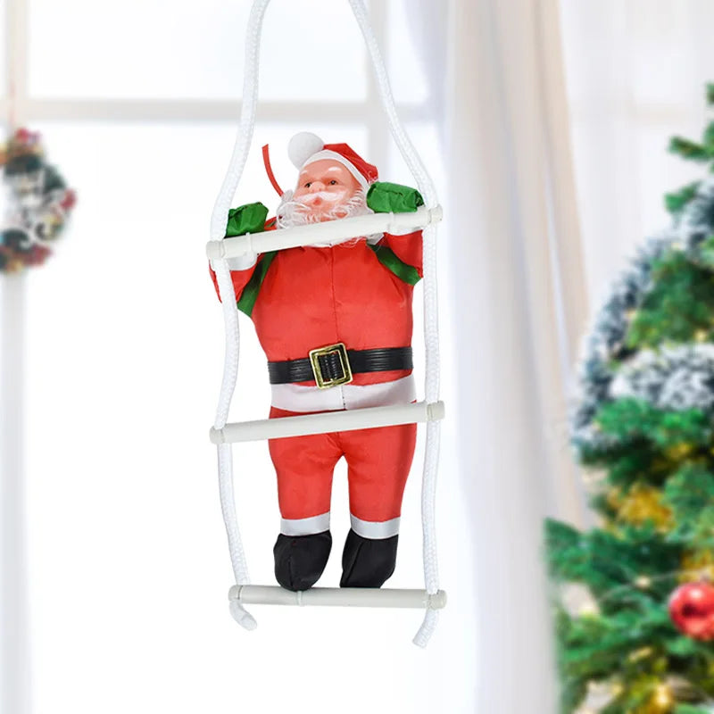 Santa Claus Climbing Ladder Christmas Tree Ornaments Navidad Home Wall Hanging Pendants Climbing Rope Doll Christmas Decorations