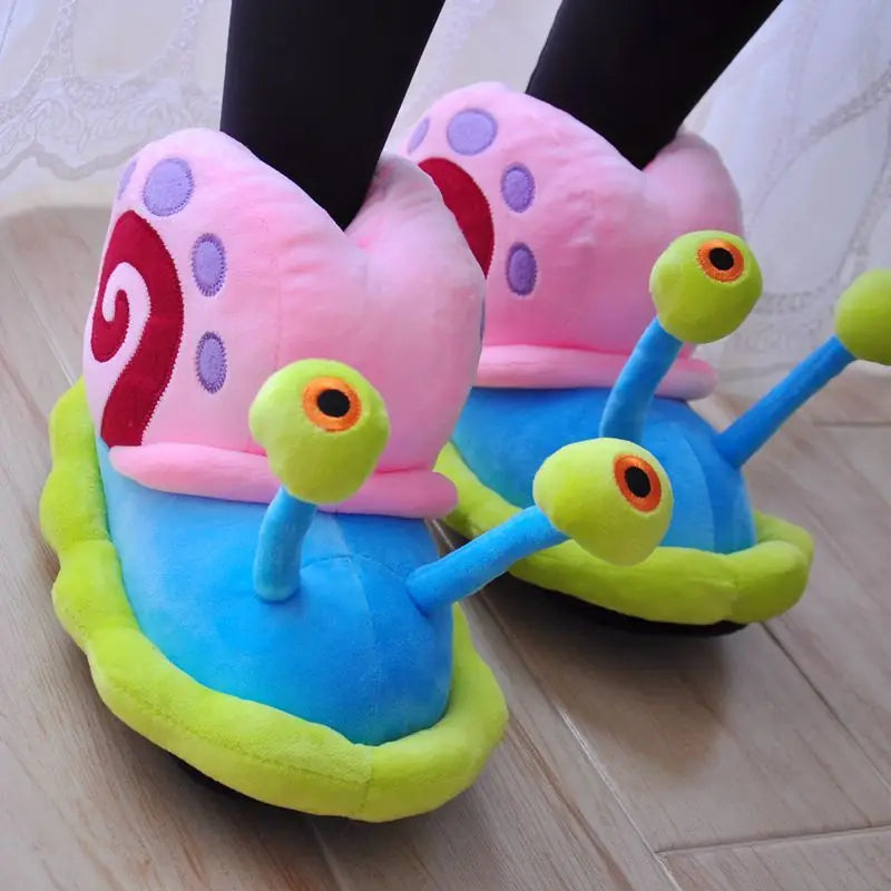 Unisex Snail Slippers Cartoon Home Indoor Sneaker Slippers Warm Plush House Shoes Cozy Soft Flip Flop Funny Shoes Women Men