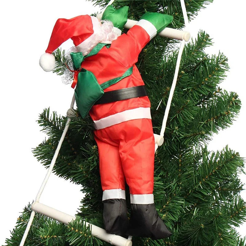 Santa Claus Climbing Ladder Ornaments Xmas Tree Santa Claus Climbing Ladder Rope Hanging Pendant Merry Christmas Decoration