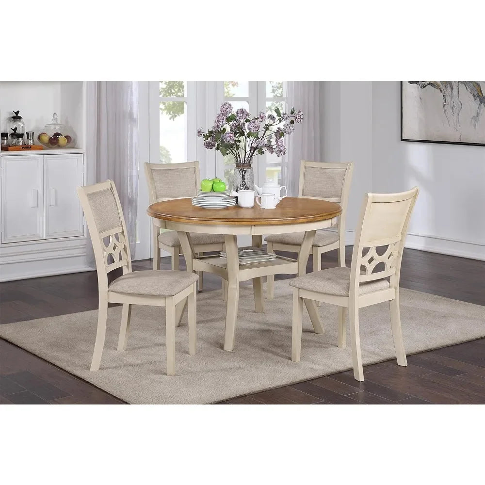 5-Piece Dining Set with 1 Table and 4 Chairs Restaurant solid wood tables and chairs,Suitable for living room, kitchen