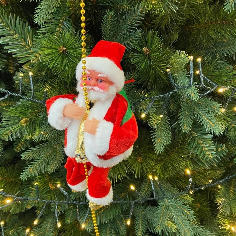 2022 Electric Santa Claus Toy Climbing with Music Toy Electric Climb Up Down Climbing Santa Christmas New Year Children's Gifts