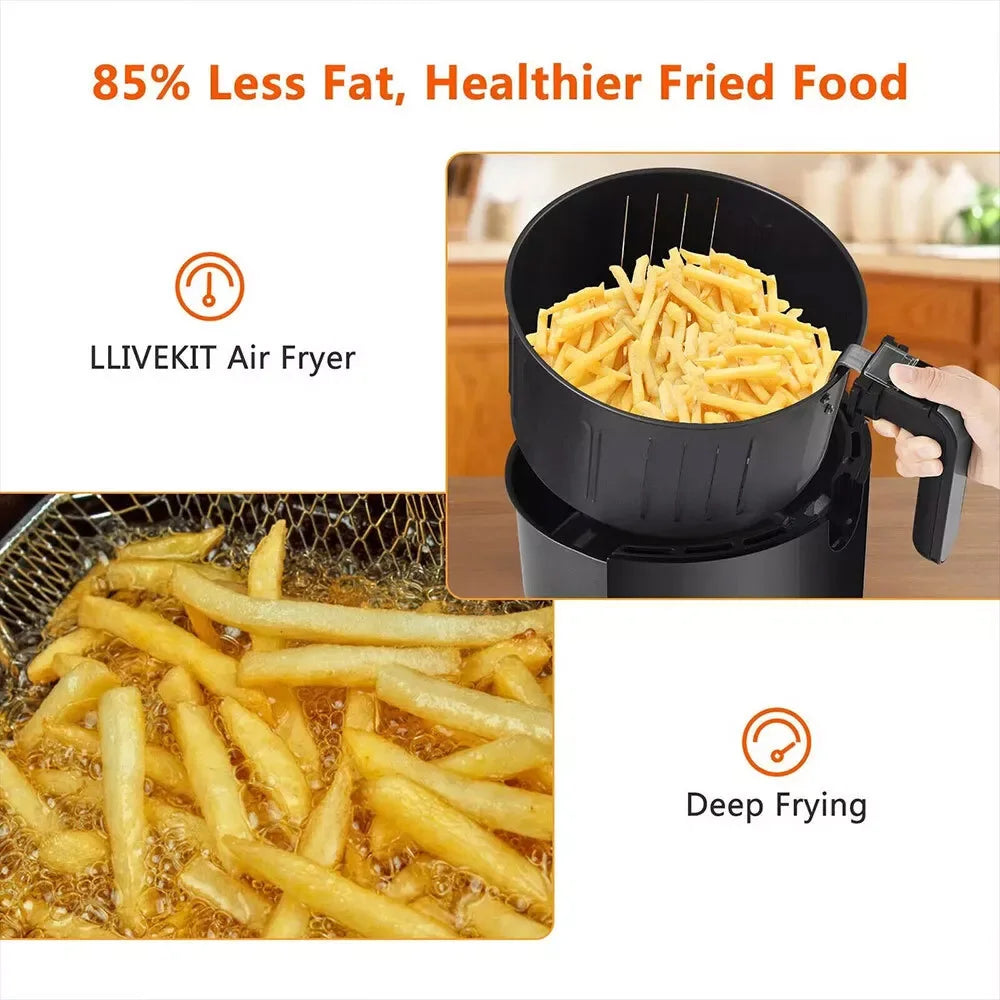 1500W Air Fryer 6L Kitchen Oven Digital Visible Healthy Frying Cooker Oil Free