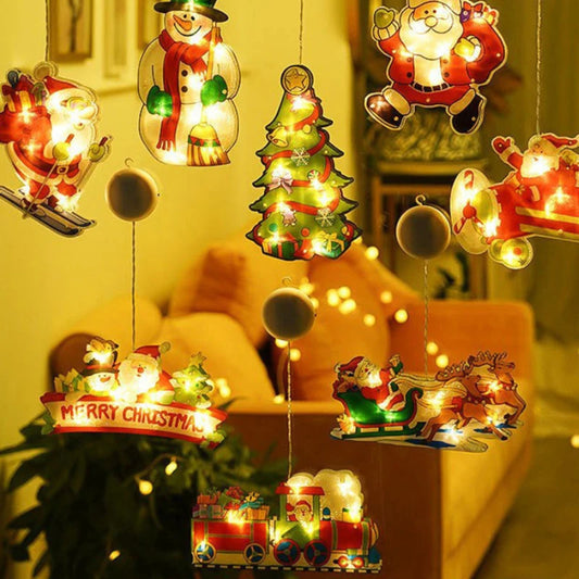 LED Christmas Tree Light Window Hanging Lamp Fairy Lights Merry Chirstmas Decorations Navidad Led Light New Year Home Decor