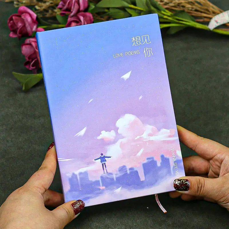 Full Color Page Notebook Beautiful Cute Diary 112 Sheets Student Hardcover Notepad