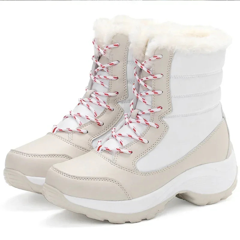 Women Boots Winter Platform Heels Snow Boots for Wamen 2023 Trend Fur Warm Ankle Boots Female Plush Winter Waterproof Shoes