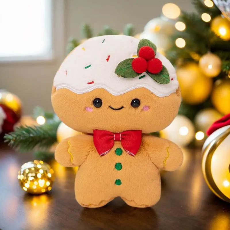 Gingerbread Man Stuffed Doll Cartoon Gingerbread Man Plush Throw Pillow Toy Delicate Touch Stuffed Doll For Car Balcony Stroller