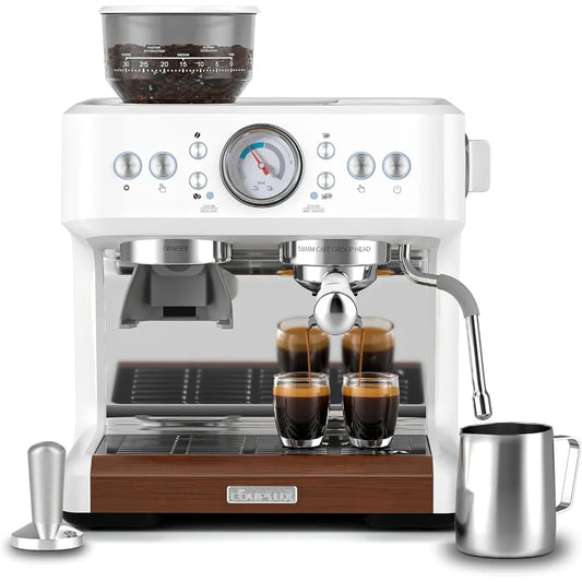 Machine with Grinder, Coffee and Espresso Maker Combo All in One Coffee Machine, 20 Bar Cafe Espresso Machine with Milk Frother