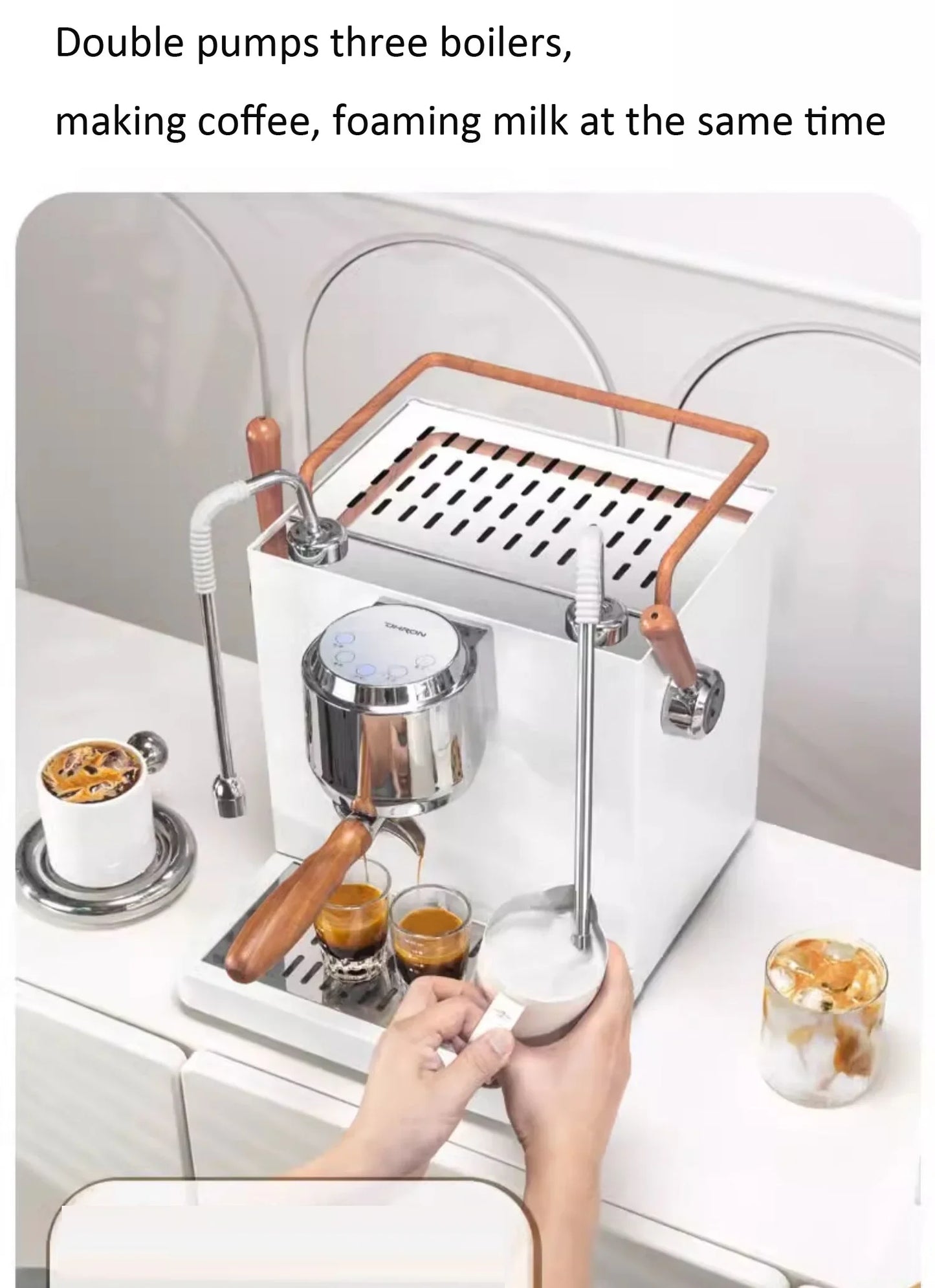 Espresso Coffee Machine Cappuccino Latte And Mocha Semi Automatic Italian Concentrate Integrated Coffee Machine For Milktea Shop