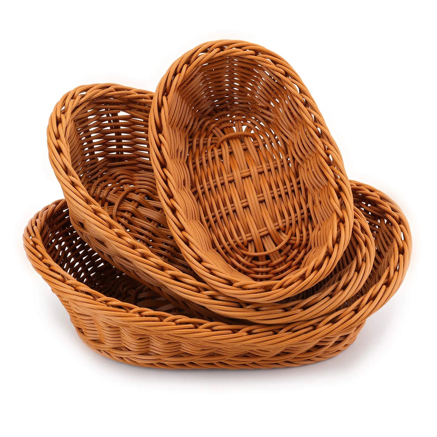 Simulation Hand Woven Rattan Basket Kitchen Supplies Food Serving Holders Suitable for Restaurant Vegetables CLH@8