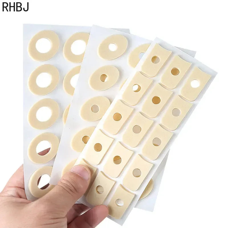 RHBJ 60pcs= 4Sheet Latex Foot Patch for Preventing Calluses Foot Friction Specific Areas The Soles Tops of Feet for Men Women