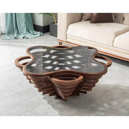 Side Table Walnut Color (Cloud) Living Room Tables Glass Table Top By Papella Design Mesa De Centro Para Sala Desk Coffee Modern