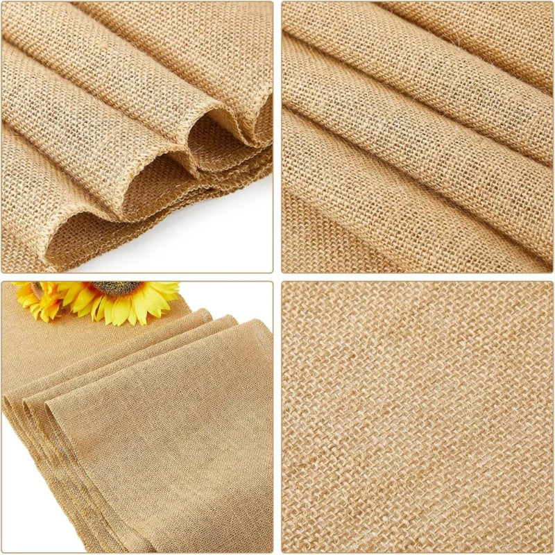 12 X 108in Bird Natural Burlap Table Runner Farmhouse StyleTable Runner Christmas Holiday Table Decor Family Gathering Supplies