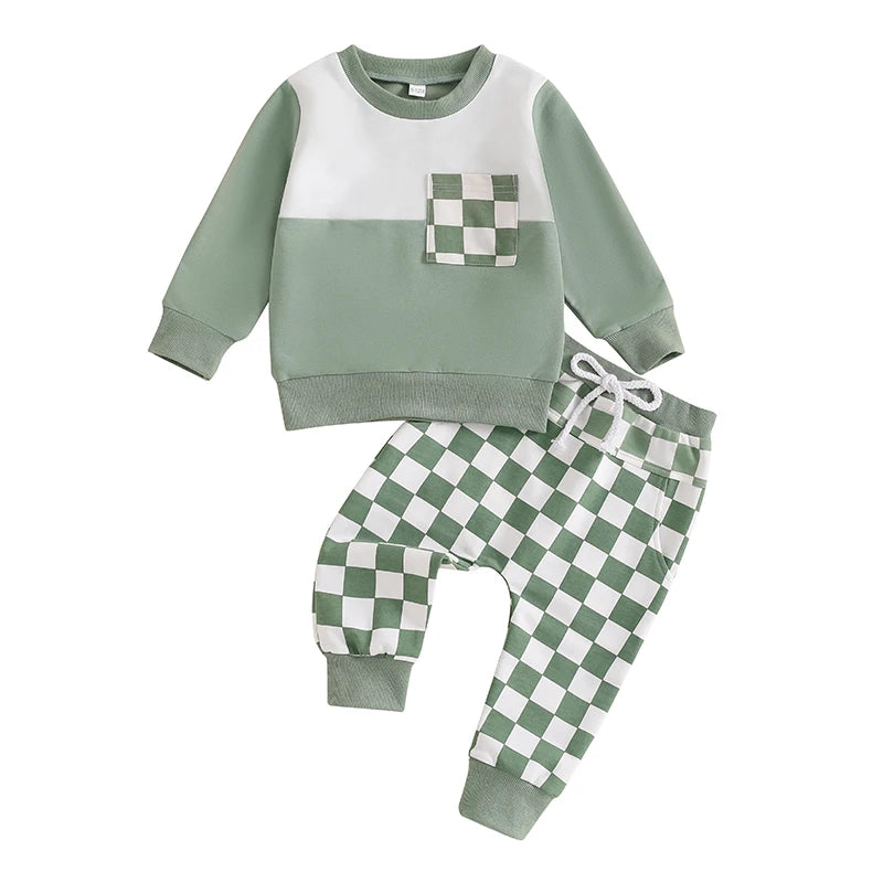 Toddler 2 Piece Set Striped Print Hoodie and Jogger Pants for Baby Boys Girls Autumn Winter Outfit Clothing