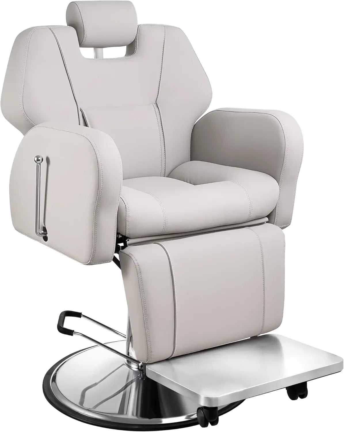 Barber Chair, Reclining for Hair Stylist, All-Purpose Hair Chair with Heavy-Duty Steel Frame, Shampoo Tattoo Chair