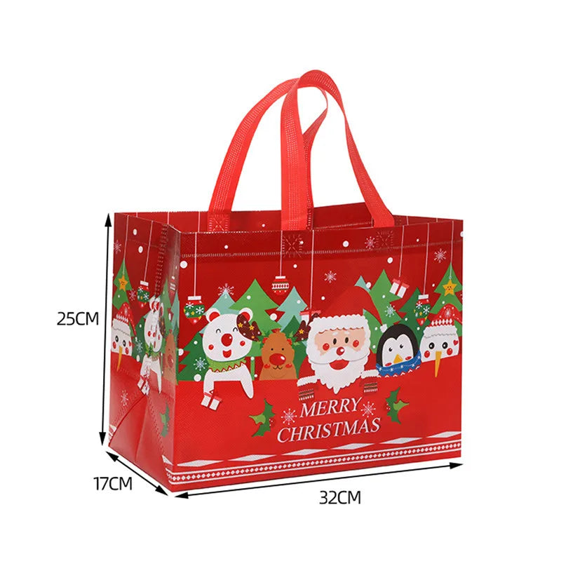 1/3pcs Christmas Candy Cookie Gift Bags Plastic Biscuits Snack Packaging Bags Xmas Party Decoration Cute Favors Storage Bag