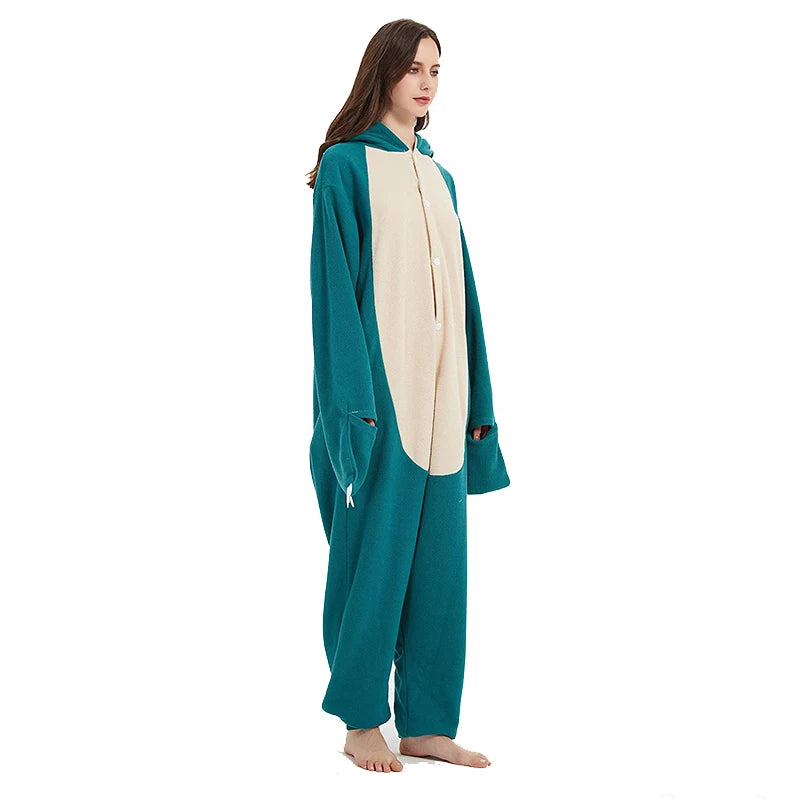 Pokemon Onesie Snorlax Cosplay Costume Christmas Pajamas Fleece Women One-Piece Kigurumi Full Body Pijama Anime Whole Clothes