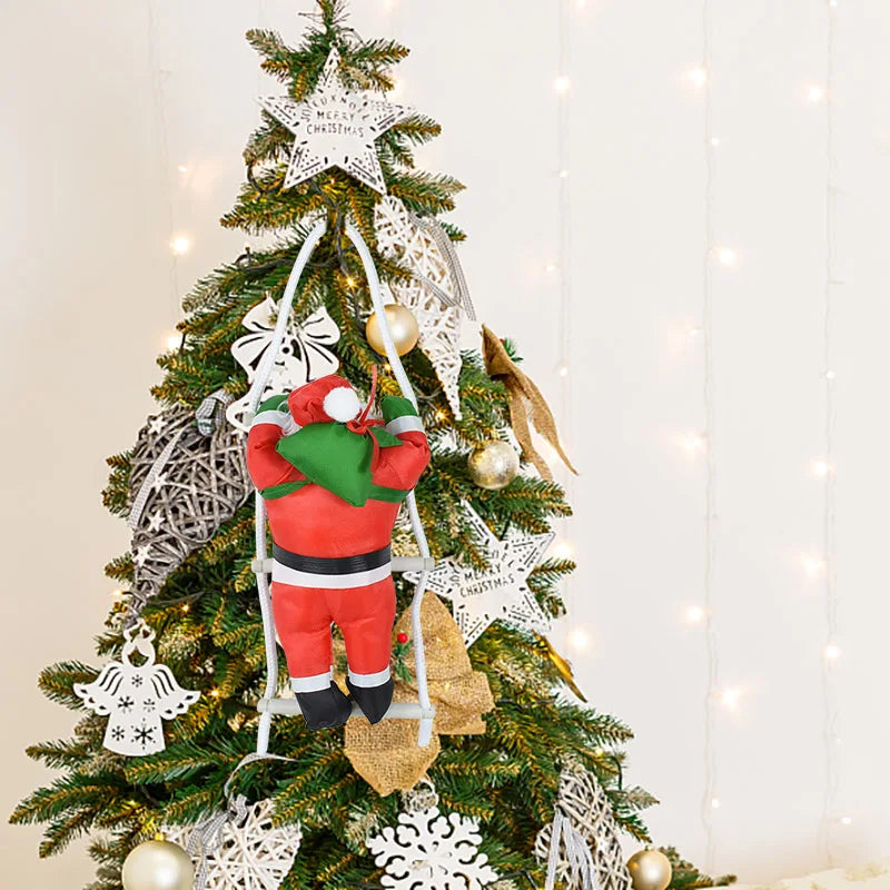 Christmas Ornaments Gift Climbing Ladder Santa Claus Christmas Tree Wall Hanging Pendants Climbing Rope Doll 2024 New Year Gift