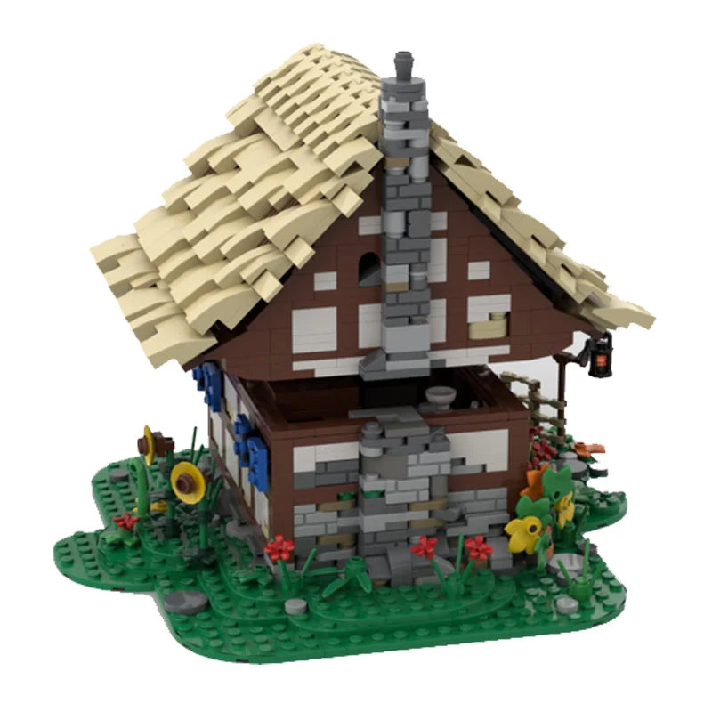 MOC Building Blocks Medieval Village House Castle Model Street View DIY Architecture Bricks Camp Modular Toys Christmas Gifts