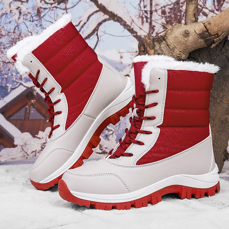 Winter Brand Women's Boots Plush Snow Boots Outdoor Non-slip Sneakers Women Warm  Waterproof Boots Fashion Casual Designer Shoes