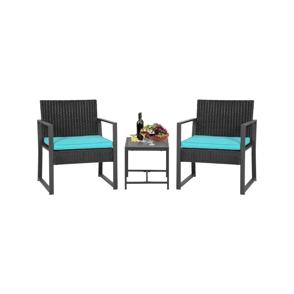 Rattan Garden Furniture Sets, Outdoor Bistro Set, Wicker Patio Chairs, Free Shipping, 3 Pcs