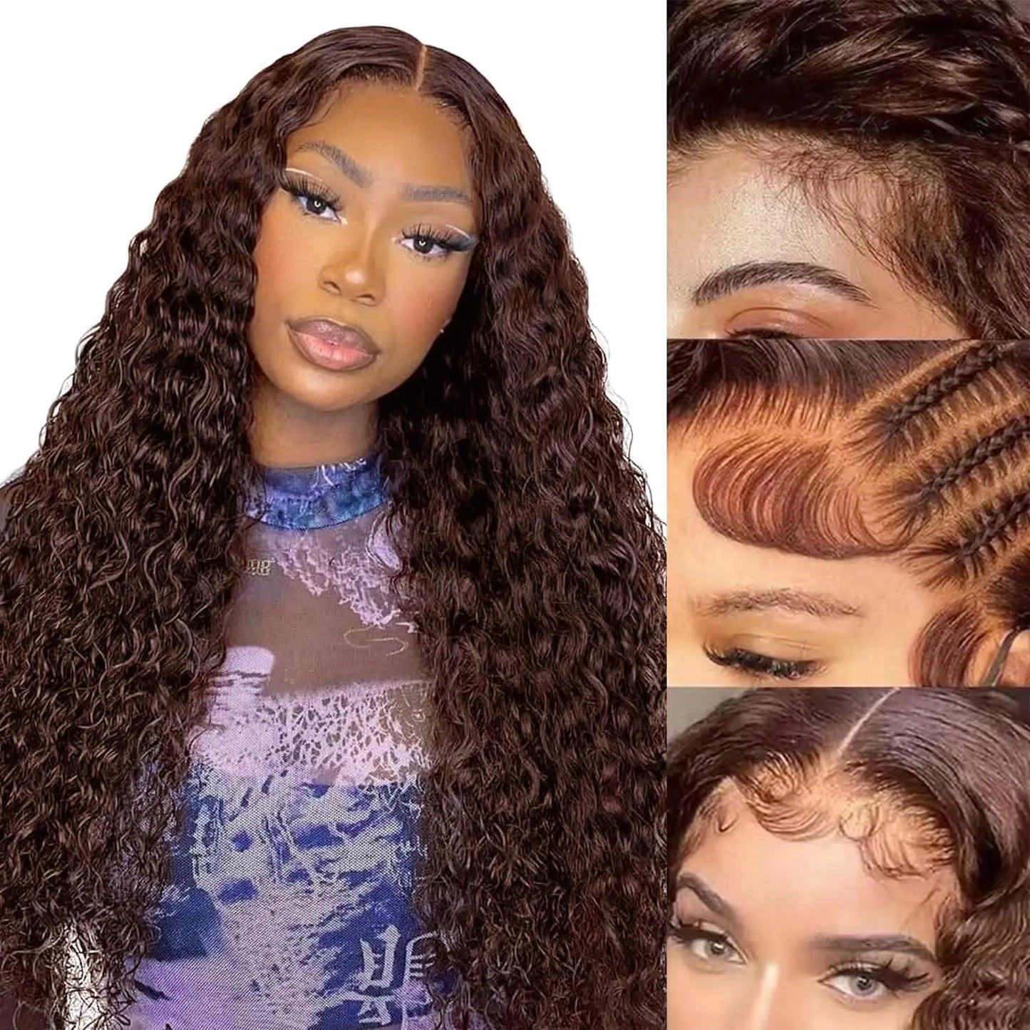 13x4 Chocolate Brown Lace Front Wigs 13x6 HD Transparent Lace Frontal Wig Colored Body Wave Human Hair Wigs For Women