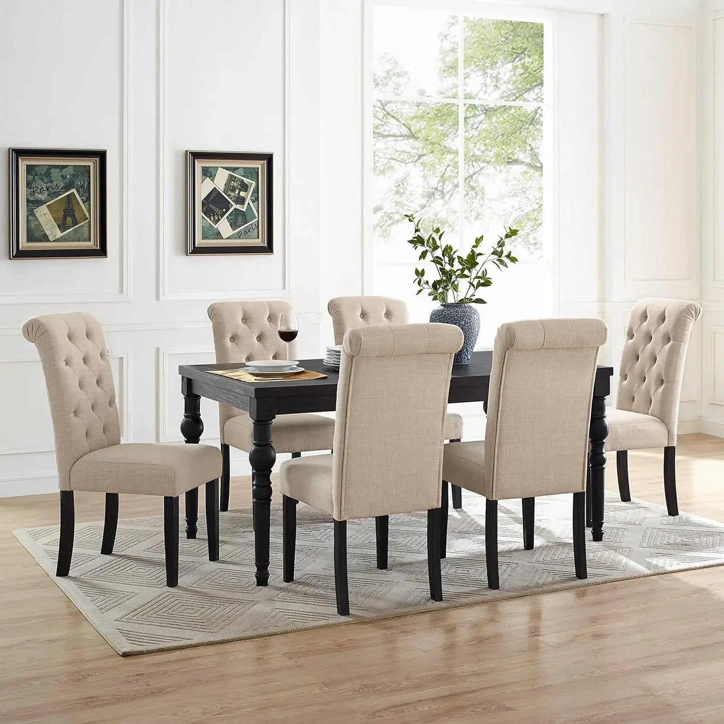 Urban Style Counter Height Dining Set:Table and 6 Chairs,Grey Living room dining table Suitable for breakfast in the living room