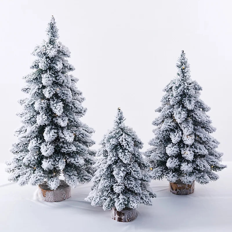 45/60 CM Artificial Christmas Tree Flocking New Year Christmas decorations for home Door Wall Ornaments Souvenirs Scenes Desktop