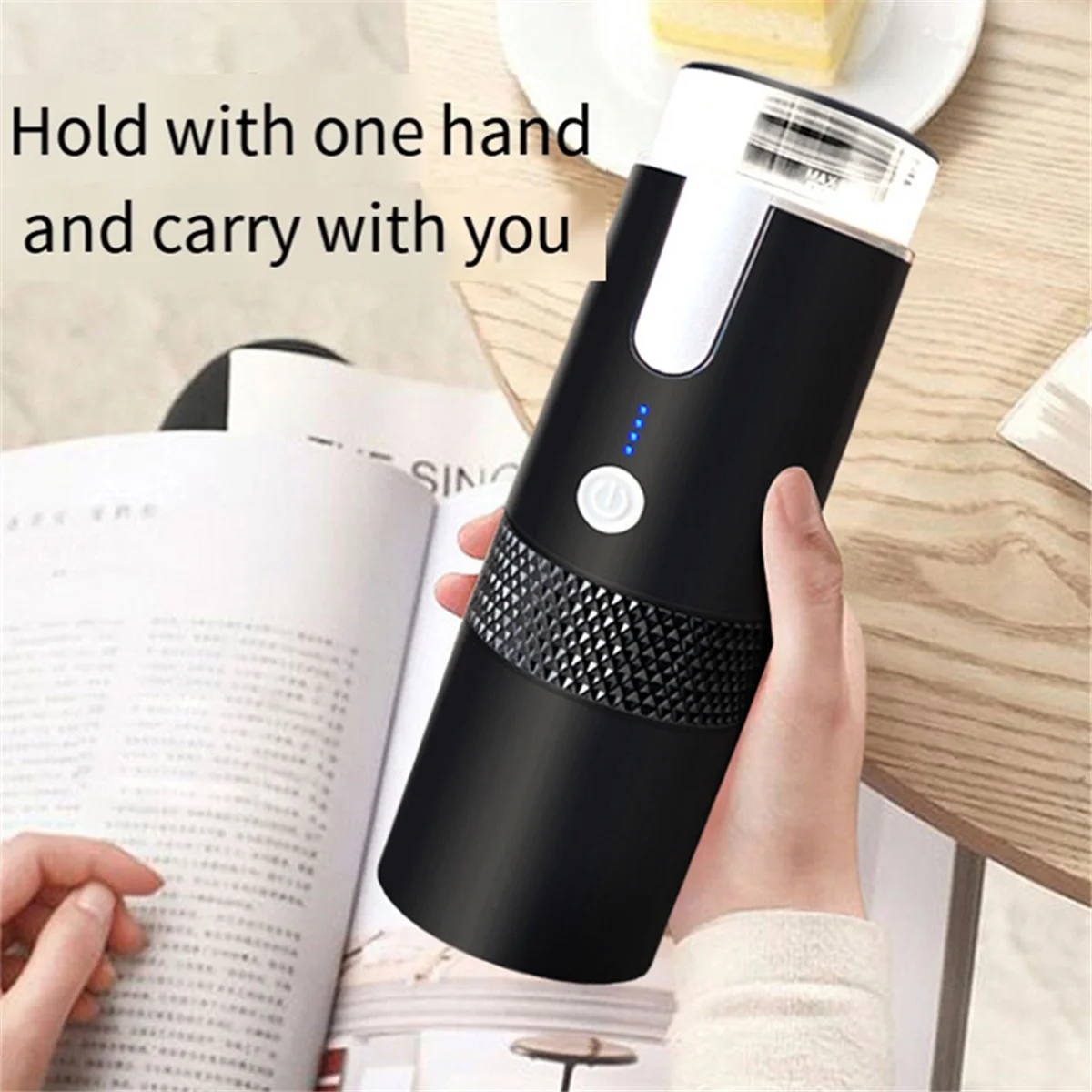 Wireless Electric Coffee Machine 1200MAh USB Rechargeable Outdoor Travel Car Home Portable Fully Automatic Coffee Maker