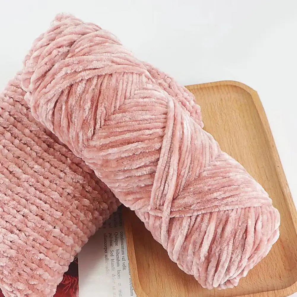 Solid Color Yarn Soft Chenille Yarn for Diy Blankets Hats Anti-pilling Anti-shrink Knitting Supplies for Dolls Apparel Making