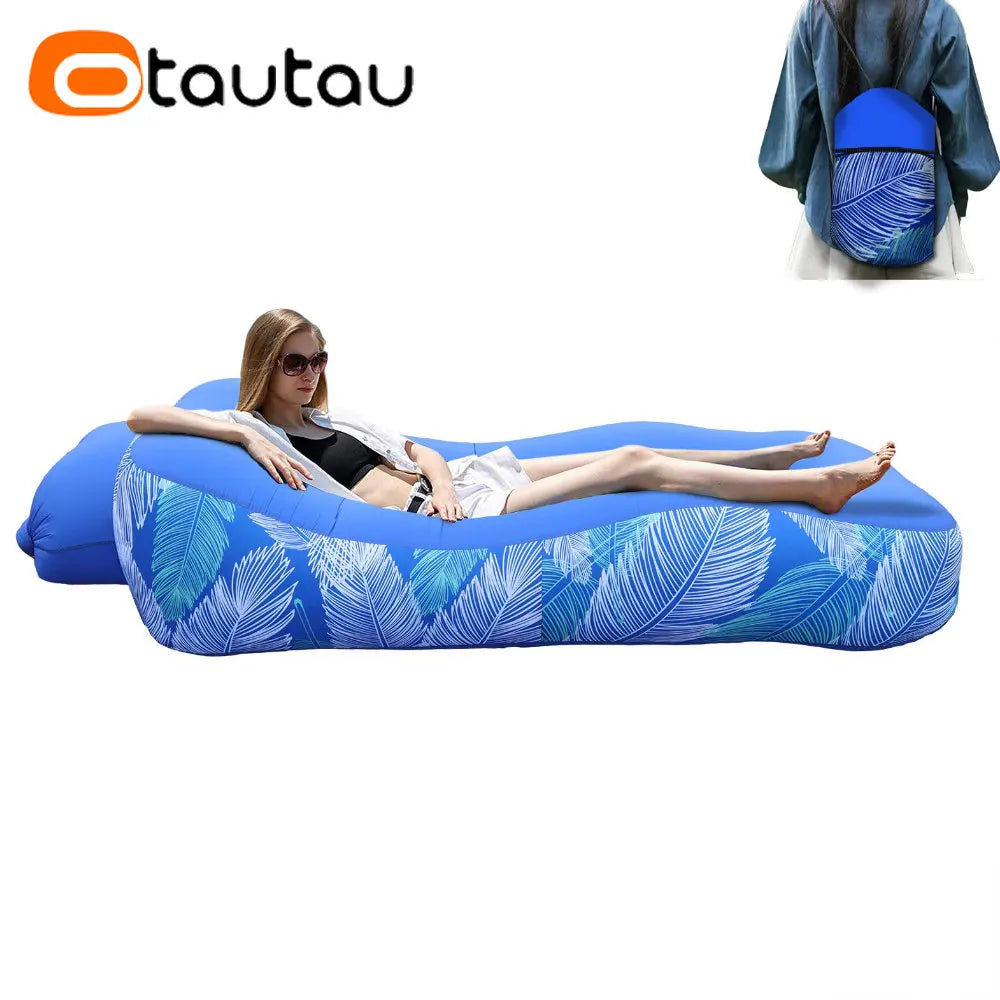 Inflatable Sofa Bed Swimming Pool Floating Raft Sac Beach Garden Outdoor Portable Folding Camping Chaise Lounge Recliner Pouf