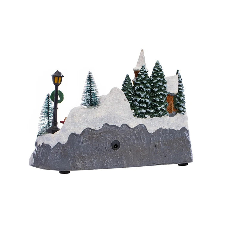 Christmas Snow House Village LED Light Luminous Ornament Figurine Christmas Decorations Crafts Xmas Decor