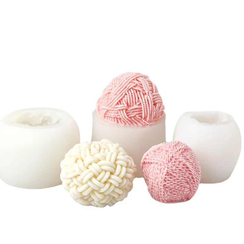 Various Styles Wool Ball Silicone Candle Mold Irregular Braided Ball Rope Knot Aromatherapy Gypsum Soap Ice Cube Mold Home Decor