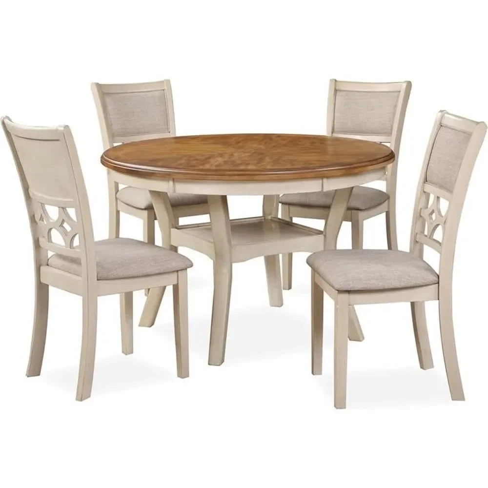 5-Piece Dining Set with 1 Table and 4 Chairs Restaurant solid wood tables and chairs,Suitable for living room, kitchen