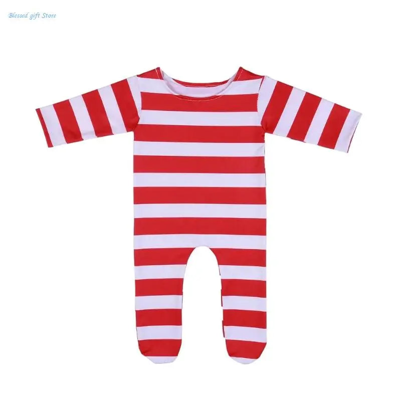 Bodysuit Romper Hat Boy Christmas Elf Outfit Newborn Knot Hat Pajama Set