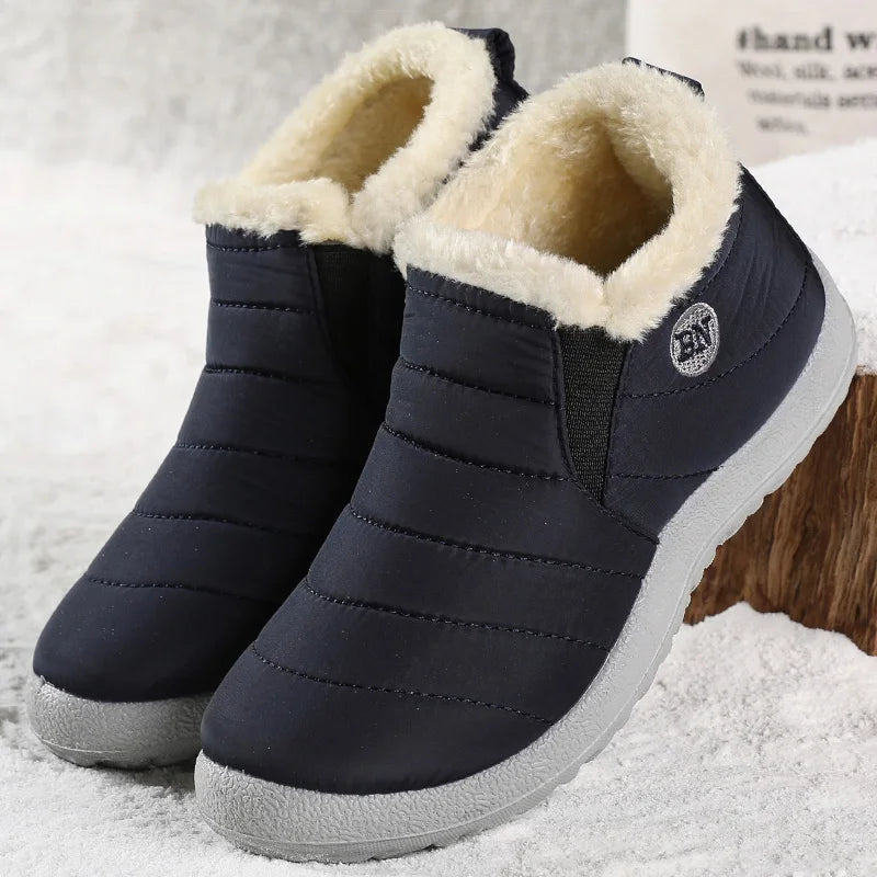 Women's Winter Boots Lightweight Fur Boots For Women Ankle Winter Shoes Women Snow Boots Waterproof Winter Footwear Female Black