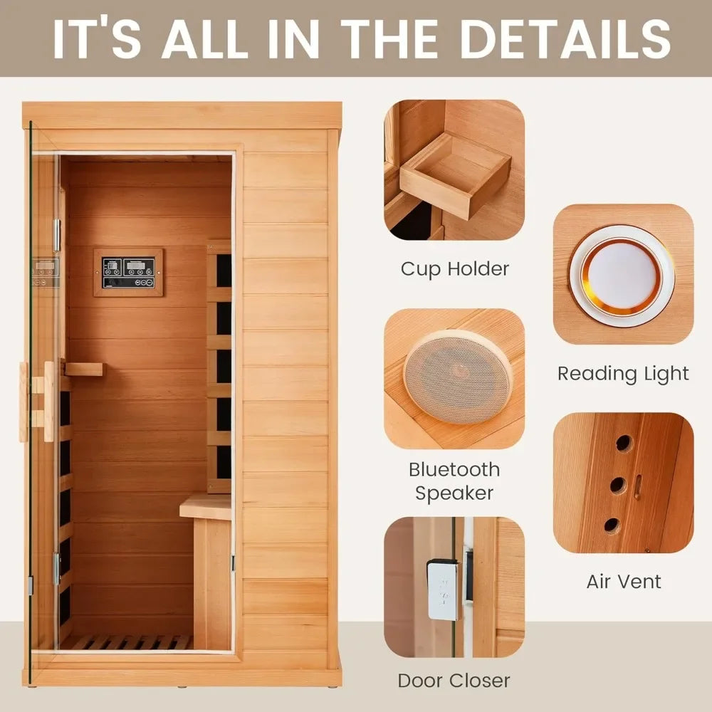 Sauna Infrared,Full Spectrum Infrared Sauna for Home, Indoor Dry Sauna with 4 Heater Panels,Suitable for living rooms