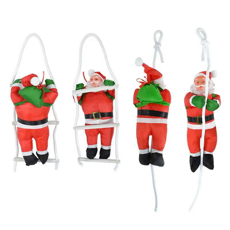 Santa Claus Climbing Ladder Christmas Tree Ornaments Navidad Home Wall Hanging Pendants Climbing Rope Doll Christmas Decorations