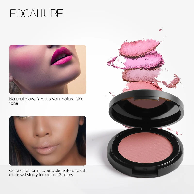 FOCALLURE 16 Color Blush Palette Makeup Nude Matte Blusher Bronzer Powder Palette Shimmer Face Blusher Palette Makeup Cosmetics