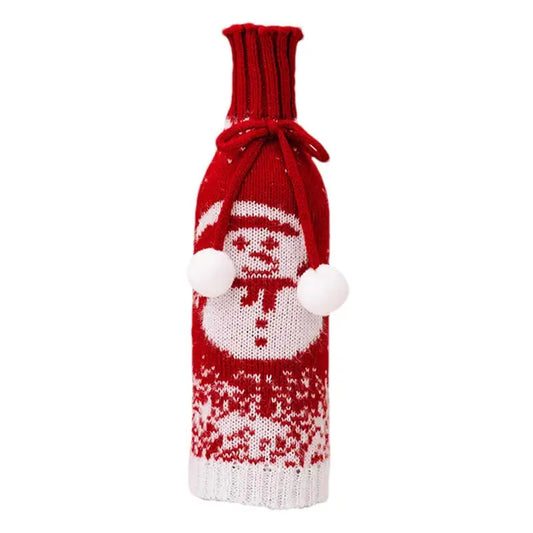 Wine Bottle Covers Holiday Knitted Elk Wine Bottle Cover Christmas Wine Bottle Decoration Decorative Elastic Wine Bottle Sweater