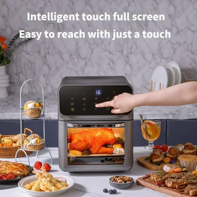 12L Electric Air Fryer Large Capacity Convection Oven Deep Fryer Without Oil Kitchen 360°Baking Viewable Window Home Appliance