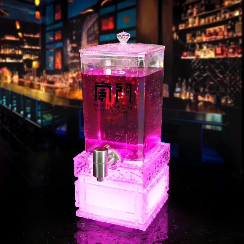 LED Glowing Beer Tower  3L/4L Beverage Dispenser with Illuminated Ice Bucket Perfect for Nightclub Bar and Party Drink Service