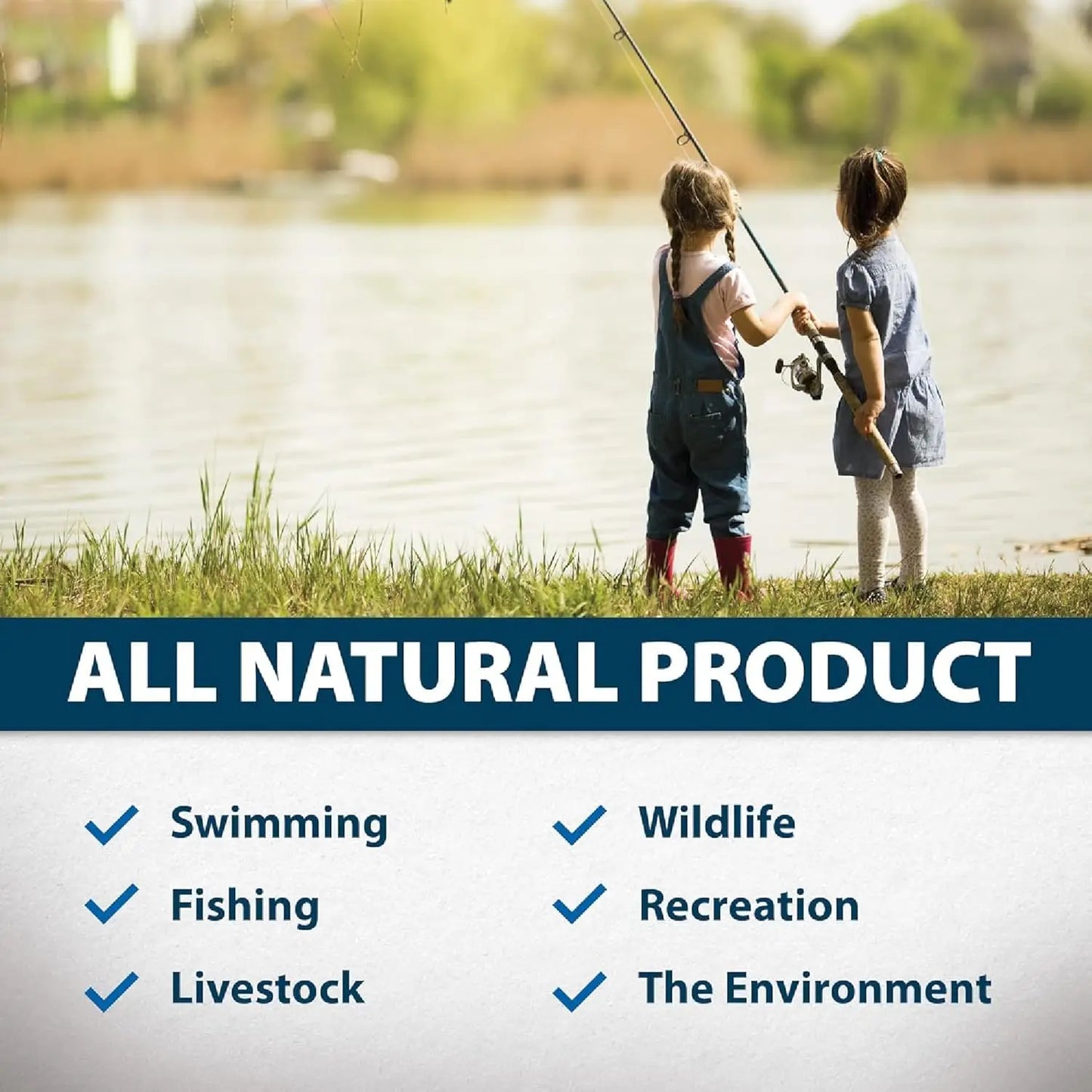 Natural Pond Water Clariﬁer, Binds Excess Phosphates & Contaminants for Clear Water, Safe for Pets, Plants & Fish