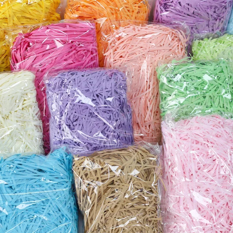 100g Box Filler for Gift Colorful Raffia Shredded Paper Filler Birthday or Wedding Party DIY Candy Material Packaging Filler