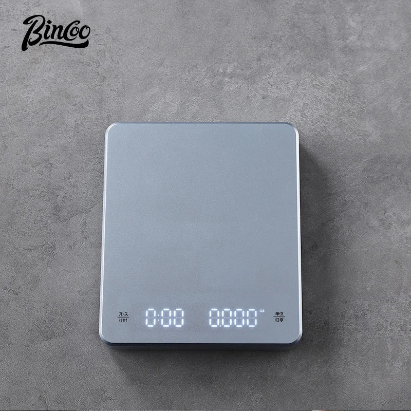 Bincoo Hand-Brewed Coffee Digital Scale Household Espresso Weighing Special Timing Scale Accurate Kitchen Waterproof