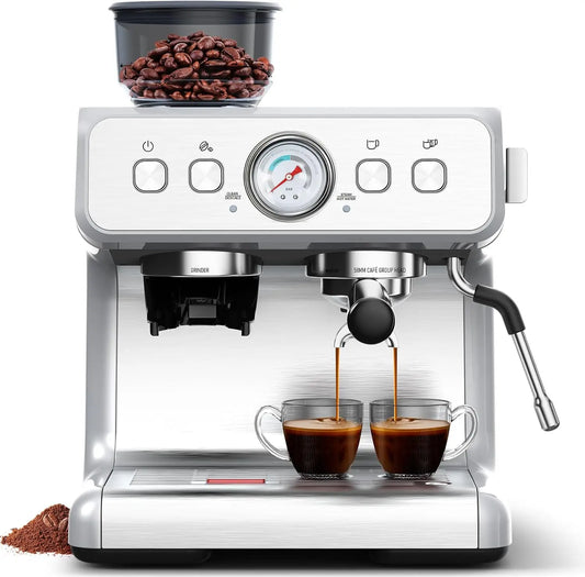 Espresso Machine,15 Bar Professional Espresso Maker with Coffee Bean Grinder Milk ,Coffee Machine for Cappuccino