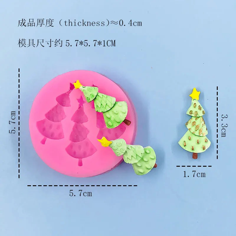 3 hold DIY Christmas Tree Silicone Cake Mold For Baking Accessories Cake Decorating Tools Art Resin Molds