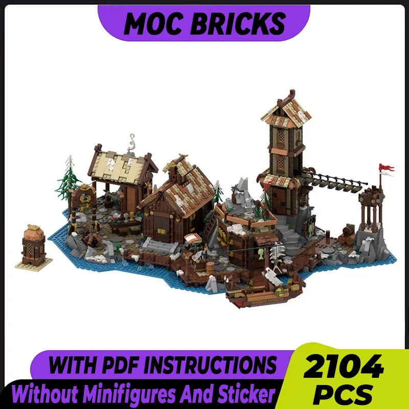 Medieval Model Moc Building Bricks Viking Village Extension Technology Modular Blocks Gifts Christmas Toys DIY Sets Assembly