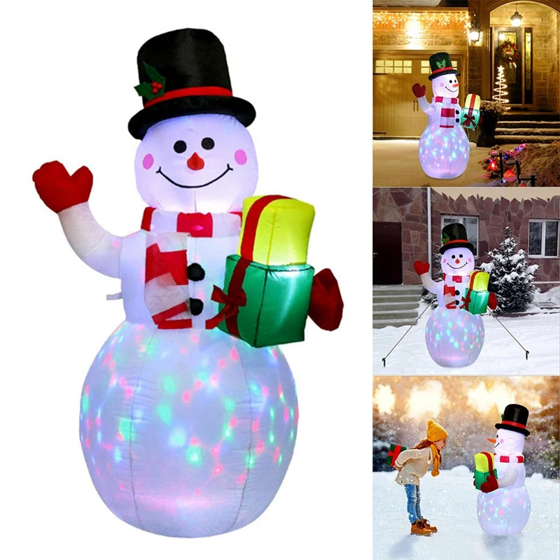 150Cm LED Illuminated Inflatable Snowman Air Pump Night Lamp Inflatable Toys Indoor Outdoor Christmas Decor